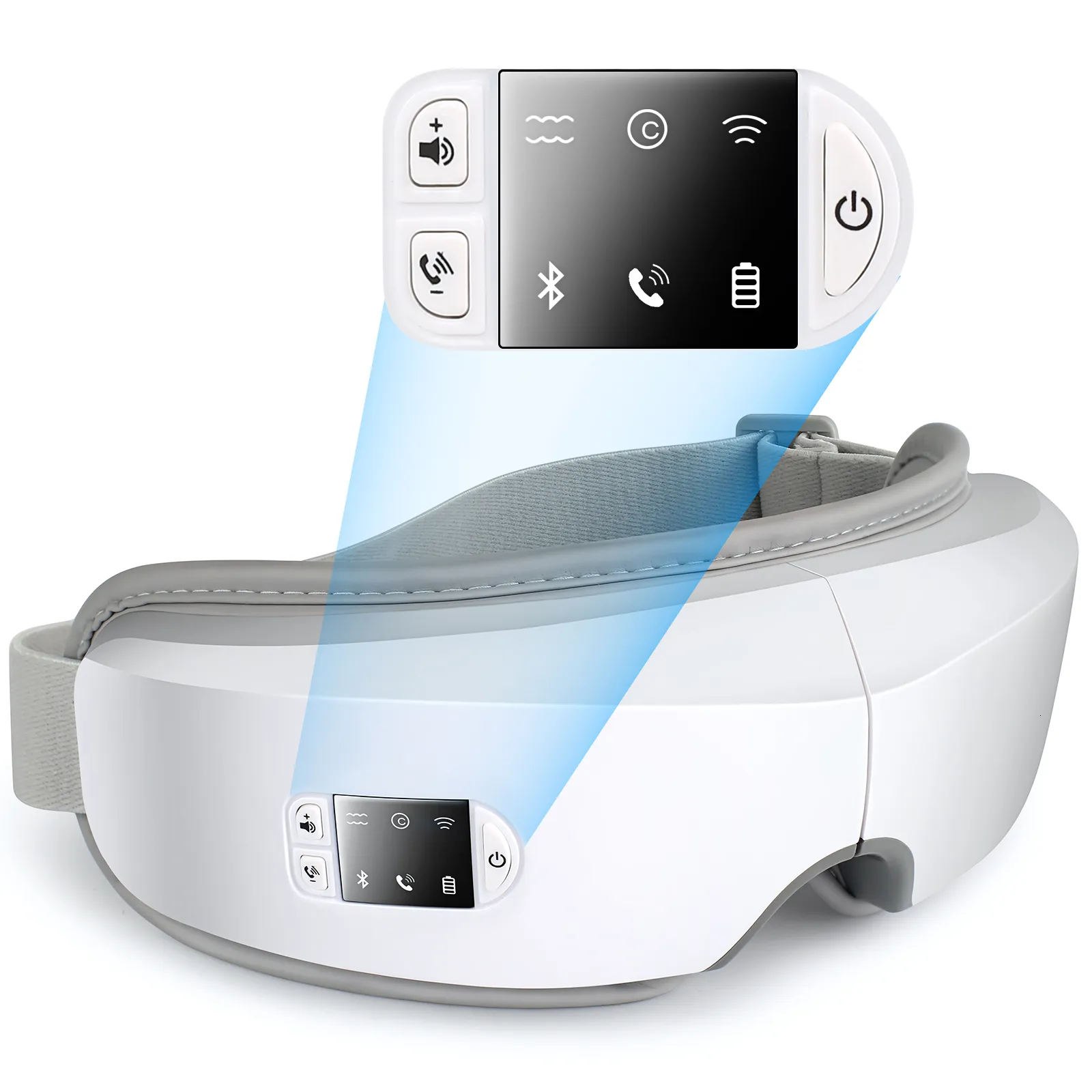 Augenmassagegerät, intelligent, beheizter Luftdruck, Vibration, Bluetooth, lindert Müdigkeit, Airbag-Massage, Pflege 230718