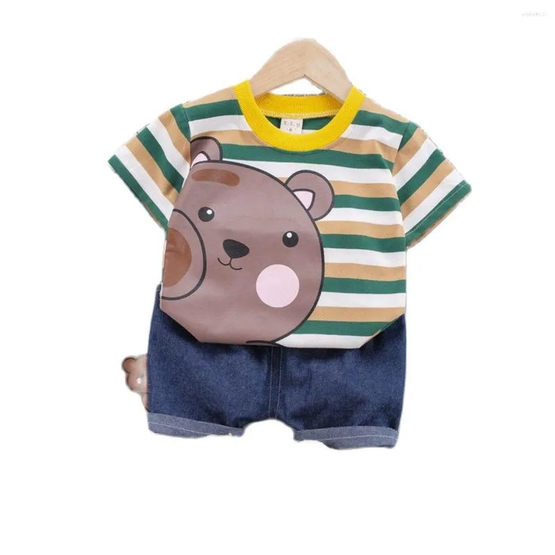 Clothing Sets Kids Clothes Boys Striped Set Cotton Cartoon Top Shorts Baby Summer Outfits 1 2 3 4 Years Soft Children Holiday Costume