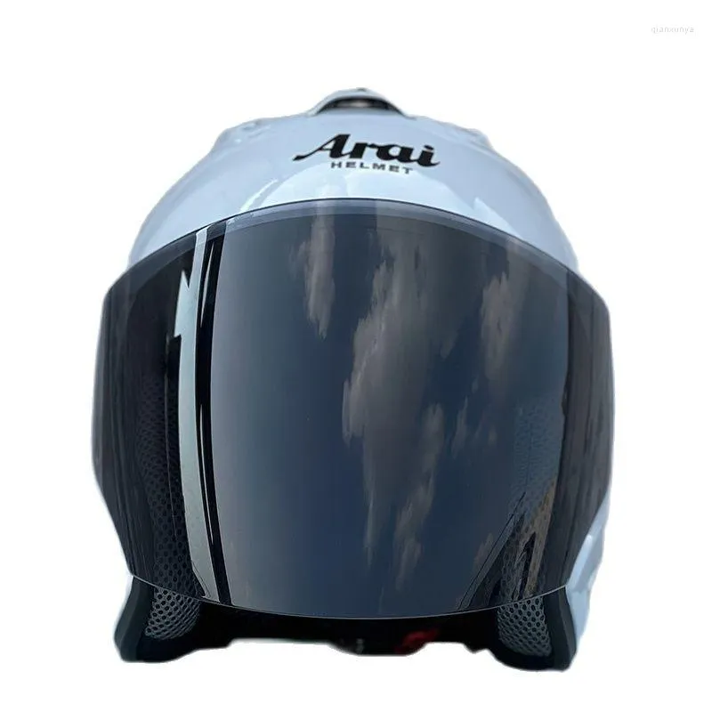 Motosiklet Kaskları Tek Len Kask 4 SZ Çimento Gri Yarım ve Erkekler Yaz Sezonu Güvenlik Şapkası Casco Casque