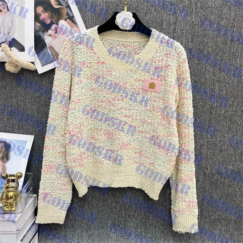 Fashion Womens Sweaters Pink Pullover Brand Logo T Shirt Knitted Sweater Woman Clothing