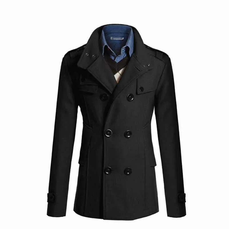 Męskie mieszanki wełny 2022 NOWOŚĆ WŁAŚCIWOŚCI MĘŻCZYZN DŁUGO SUPER MĘŻCZYZN WŁĄCZONY WINDBREAKER MAN WOLEN OUTER OUTER FOR Men Casual Wear Man Mens Ubranie HKD230719