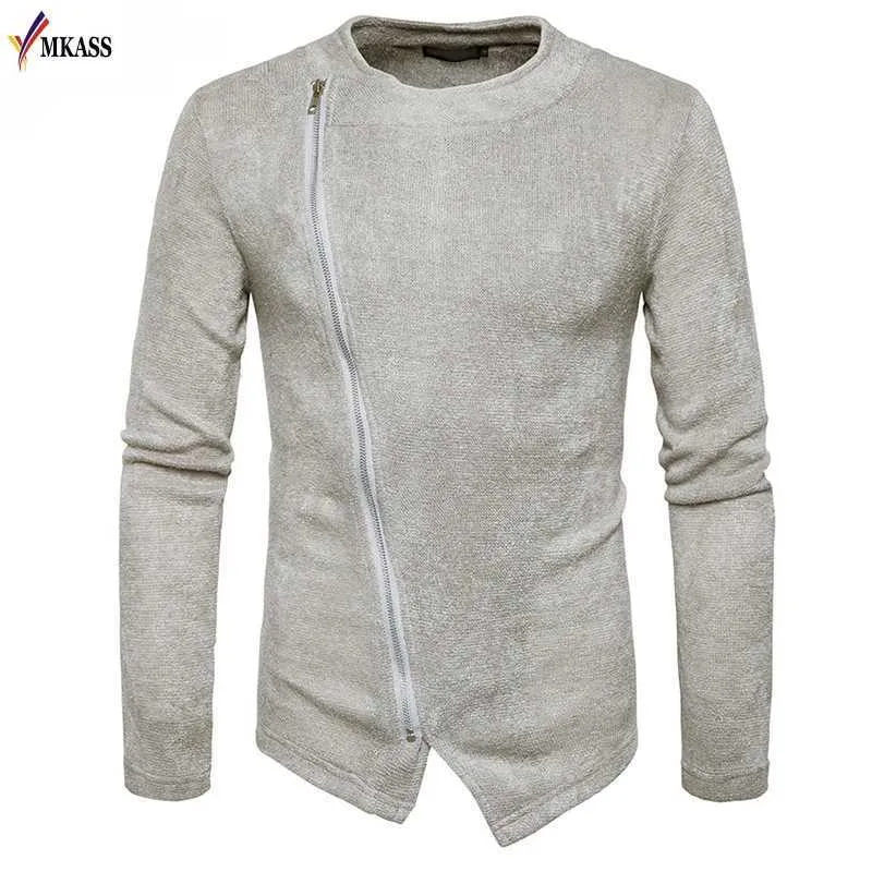 2017 Hot Autumn Men Sweater O-neck Cotton Casual Knitted mens cardigan sweater Oblique zipper button Fashion S-2XL