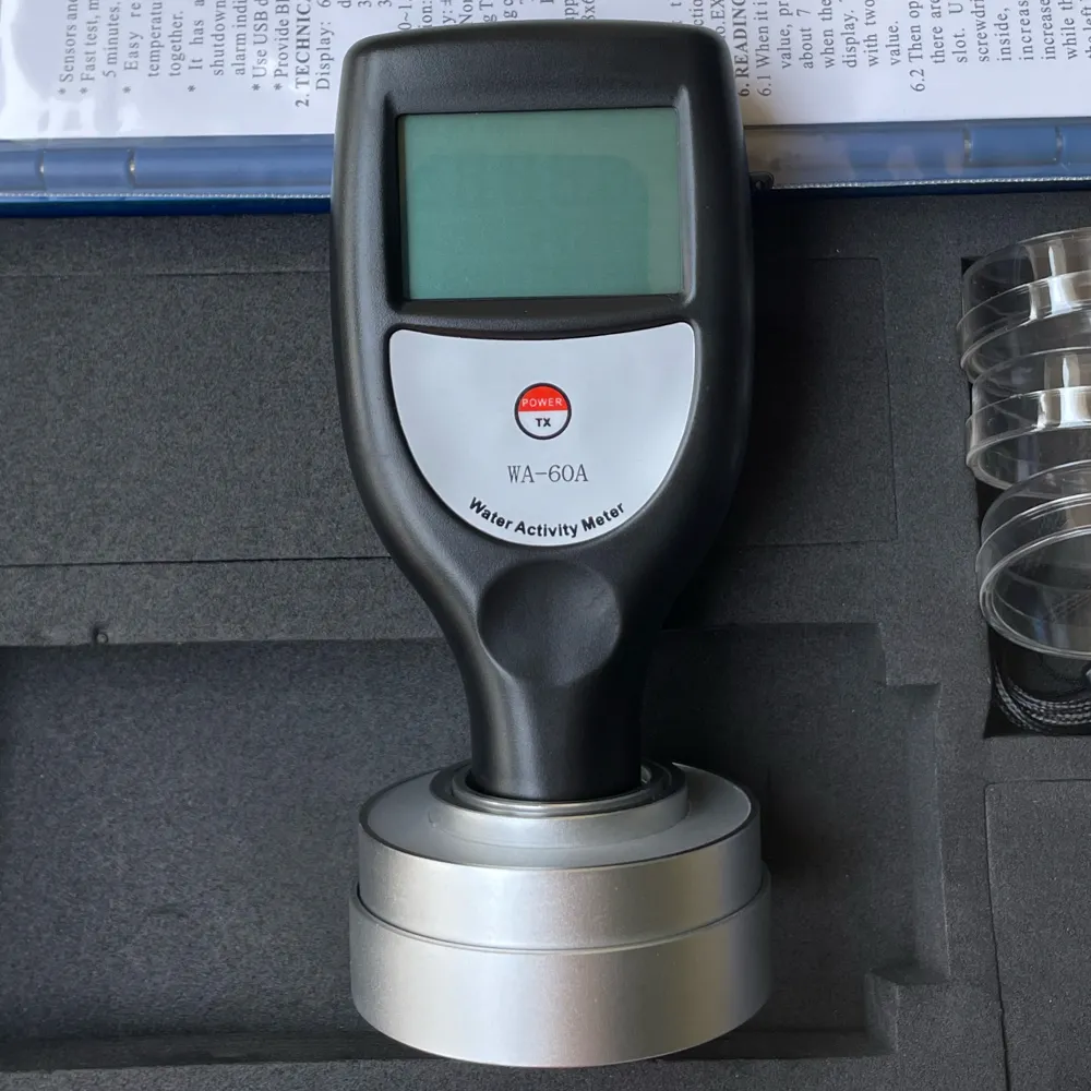 يقيس جهاز اختبار مقياس النشاط المائي للمواصفات WA-60A مع Bluetooth أو RS-232C نشاط الماء للأطعمة والفواكه وما إلى ذلك.