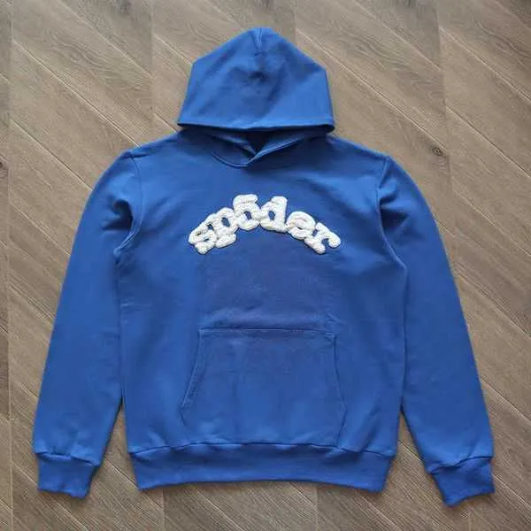 Sky Blue Spider Print Hoodie - Mens & Womens Hip Hop