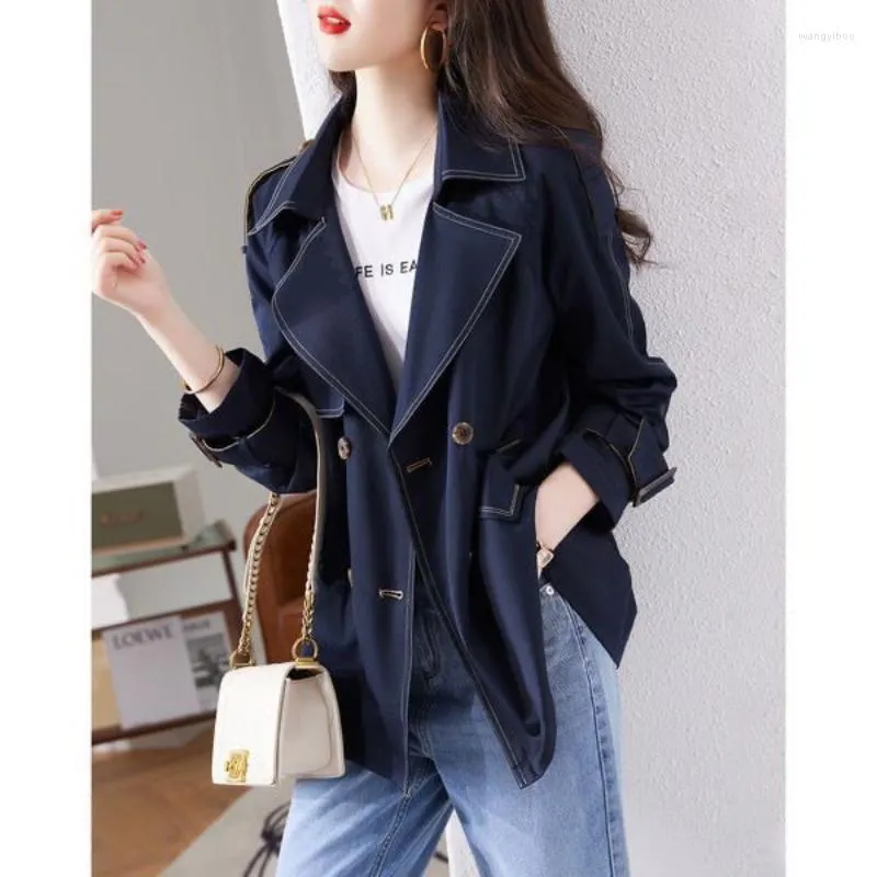 Korki damskie płaszcze wiosenne i jesienne moda dojeżdżająca do pracy koreański wszechstronny, szczupły rękaw krótki płaszcz z kardiganem wiatrówki
