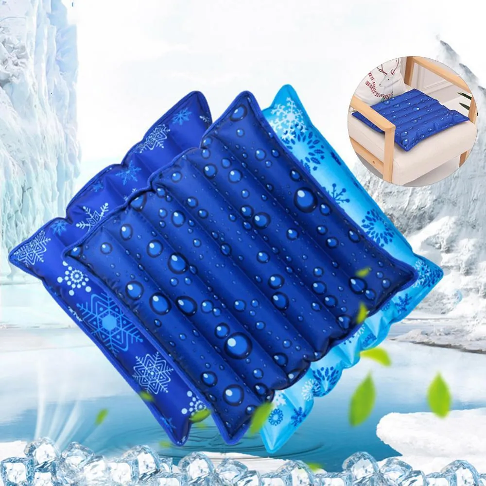 CushionDecorative Pillow Snowflake Drip Print Water Filling Ice Cushion Home Car Chair Pad Cooling Pillow 230719