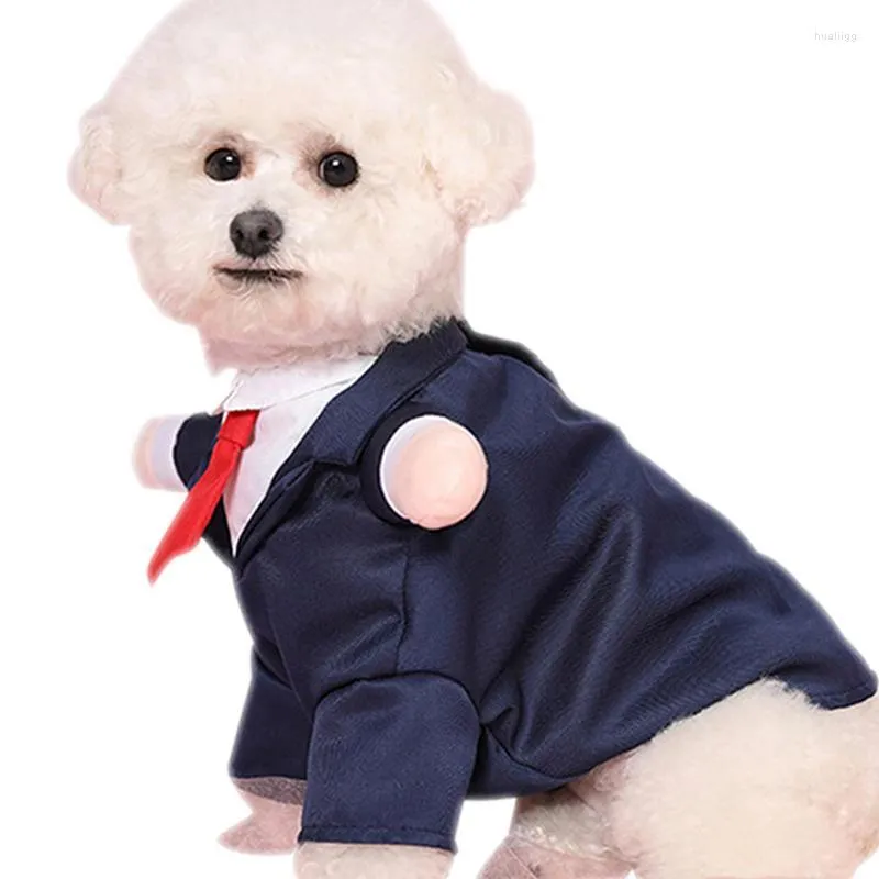 Hundkläder Formella kostymer Portable Pet Suit Bow Tie Costume Wedding Shirt Tuxedo Valp för Halloween födelsedag