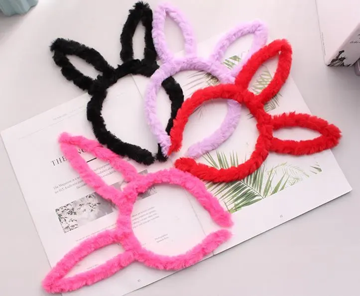 Kids Easter Bunny Rabbit Ears Cosplay Headband Child Adult Soft Furry Plush Hair Band Party Led Glow Headwear Event favors customi5996677