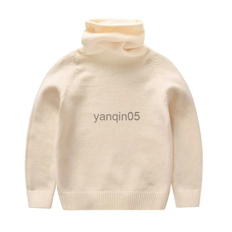 Pullover Autumn and Winter Children Sweater Turtleneck Baby Girls Sweater Knittad Pullover Kid Topps Casual Toddler Baby Boy Clothes HKD230719