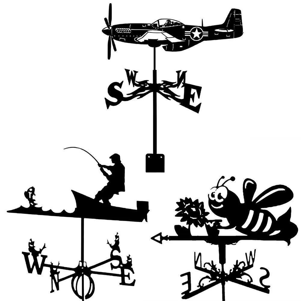 Decorazioni da giardino Retro Weather Vane Pratico Outdoor Roof Decor Weather Vane Garden Animal Staffa Decor Craft Indicatore di direzione del vento 230718