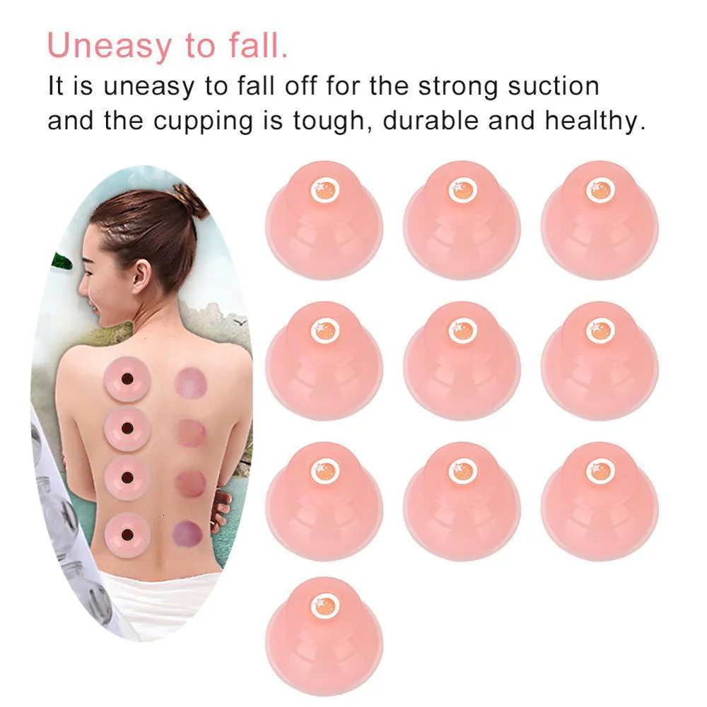 Head Massager 10Pcs Chinese Traditional Therapy Silicone Vacuum Suction Cupping Cup Health Care Massage Body Sets Stop Pain Relief 230718