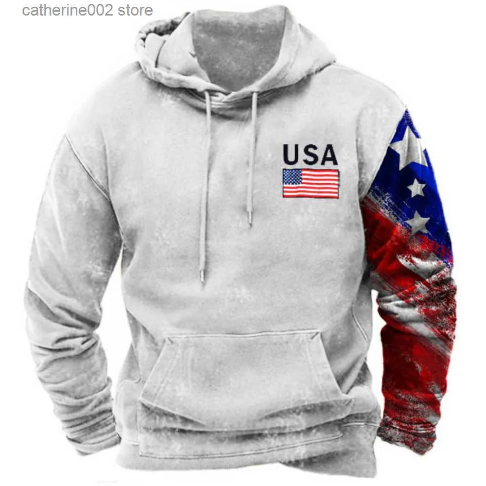 Men's Hoodies Sweatshirts 2023 autumn and winter hoodie men's top snapshot 3d western jeans american long men's casual mode long sleeve pullover men T230719