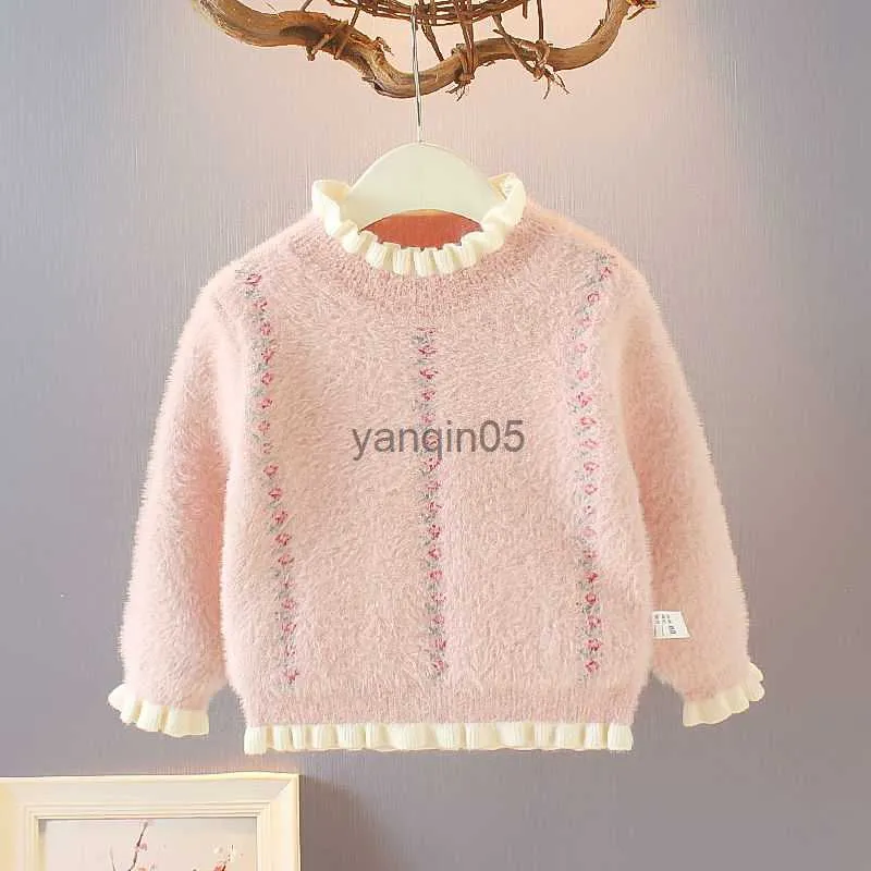Pullover meisje truien winter meisje truien 2 4 6 8 10 jaar peuter breien pullovers top koreaanse stijl vesten warm kids HKD230719
