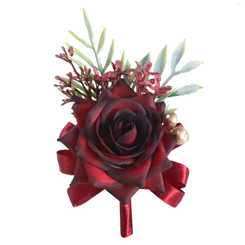 Decoratieve Bloemen Kunstbloem Pols Corsage Armbanden Bruiloft Bruid Bruidegom Boutonniere Armband Party Decor Polsbandje