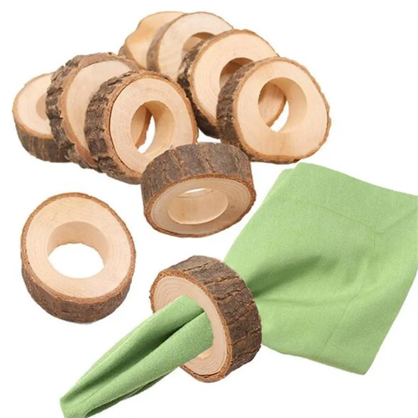 Cercle en bois ronds de serviette porte-serviettes en bois naturel pour l'artisanat faisant des projets de bricolage de Table el Wedding280D