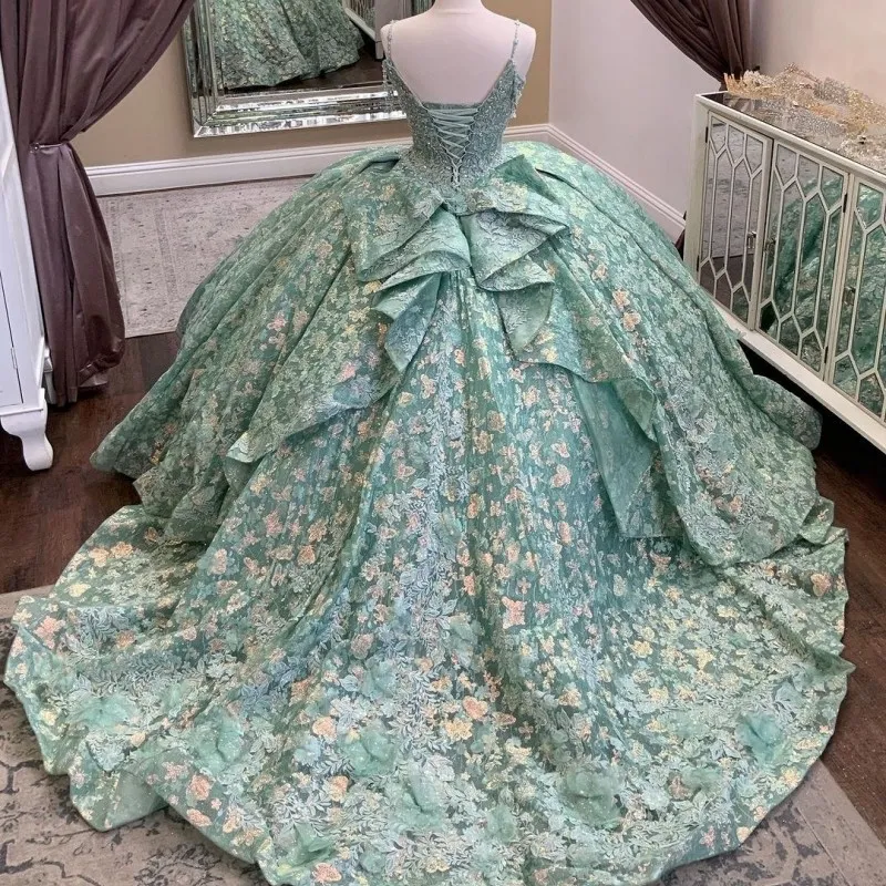 mint green bridal dresses Quinceanera Ball Gown Dress, Sleeveless... From Zaomeng321, $266.3 tight black homecoming dresses
