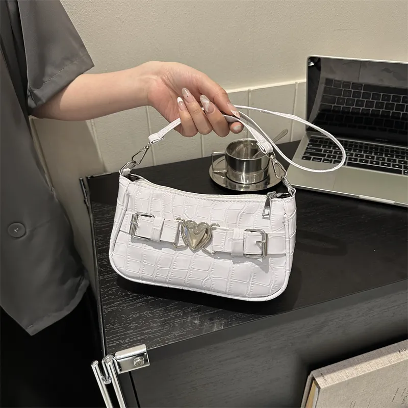 Evening Bags Women's shoulder bag fashion PU ten font bag Y2K cool backpack 230718