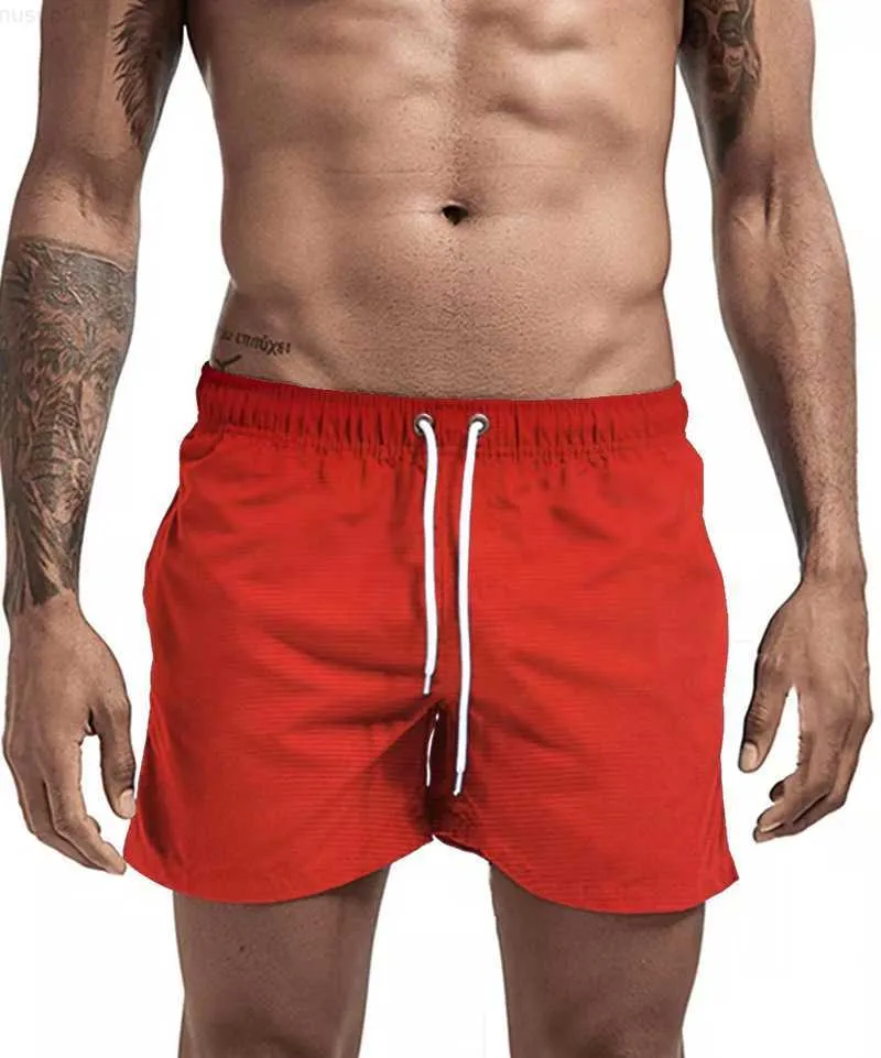 Men's Shorts 2022 Summer Men's Beach Shorts New Simple Fitness Sports Casual Elastic Waist Drstring Male Surfing Board Short Pants S-3X L230719