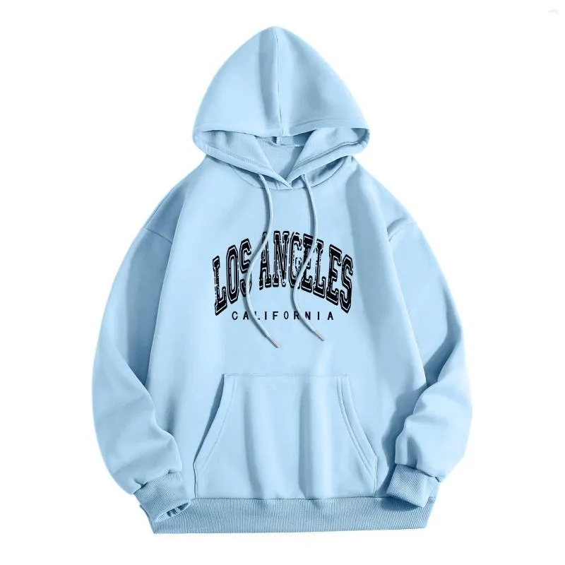 Sweats à capuche pour femmes lettre imprimer dames col rond à manches longues sweat hauts automne et hiver cordon Y2K Hip Hop vêtements