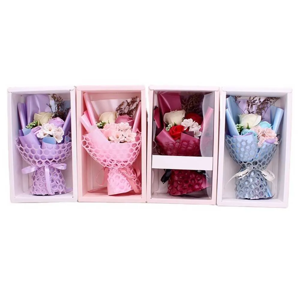 2023 Mother Day Gift Factory Wholesale Romantic Rose Dried Flowers Gift Box Soap Flower Bouquet Mors daggåvor till mamma