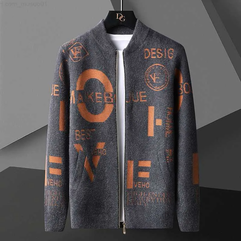 Mens Sweaters New Winter Korean Style Zipper Cardigan Men Top