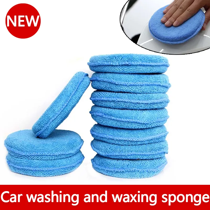 Novas esponjas de polimento para carro de 5 polegadas, esponja de espuma de microfibra macia, almofadas para limpeza de arranhões e remoção de kit de cuidados automotivos