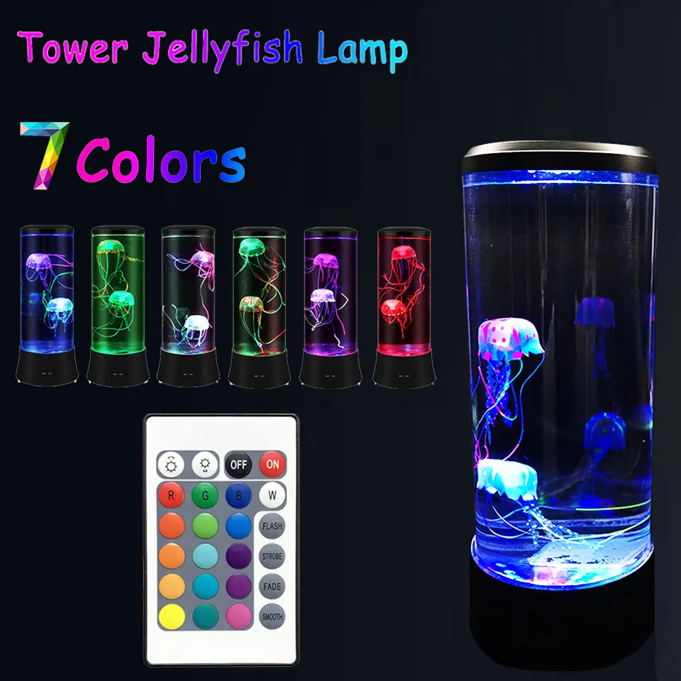 Altro Decorazioni per la casa Lampada per meduse Luce notturna a LED Telecomando Cambia colore Decorazioni per la casa Luci Acquario Regalo di compleanno per bambini Ricarica USB 230718