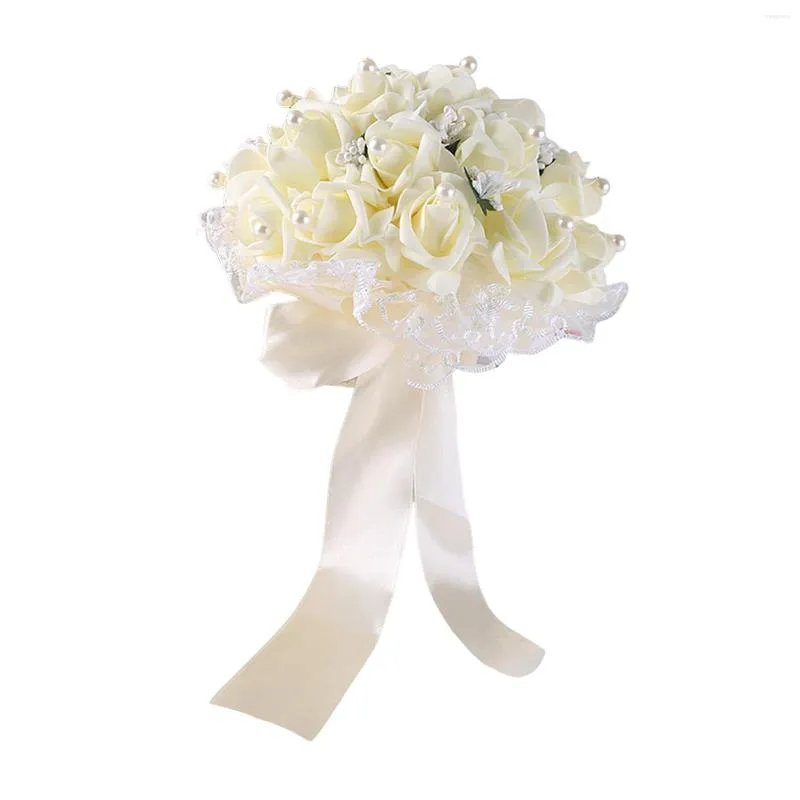 Decoratieve bloemen Bridal Holding Wedding Bouquet Handmade Bouquets for Bride Artificial Anniversary Decoration