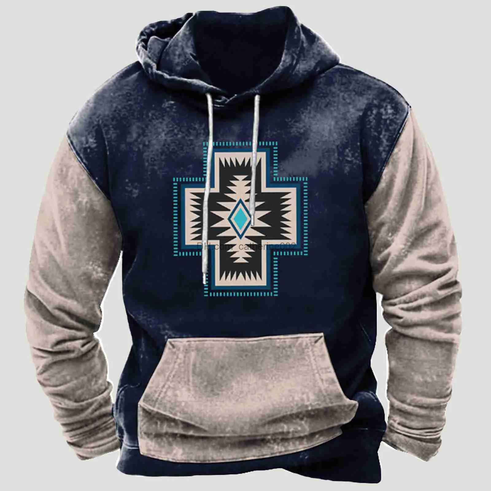 Mens western shop aztec hoodie