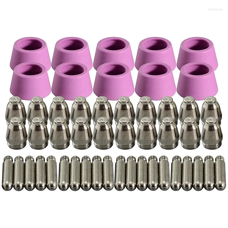 Bols 50 Pcs Plasma Cutter Torche Consommables Électrode Buses Tasses Kit Pour -60 SG-55 WSD-60 Fit CUT-60 LGK-60