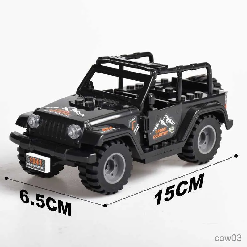 Blocchi NUOVI Militari Camouflage Blacks Wranglers Car Off Roader Building Blocks Set di modelli classici Mattoni Kit per bambini R230720