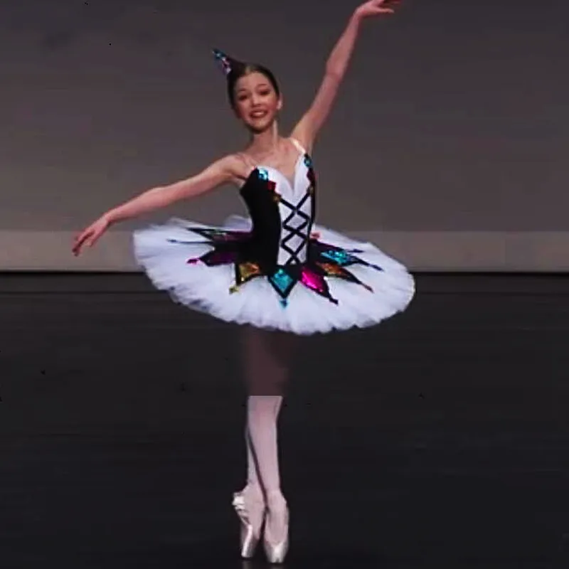 Dancewear Professionele Ballet Tutu Kind Kids Meisjes Adulto Harlequinade Pannenkoek Tutu Multicolor Klassiek Ballet Kostuums Ballerina Jurk 230718