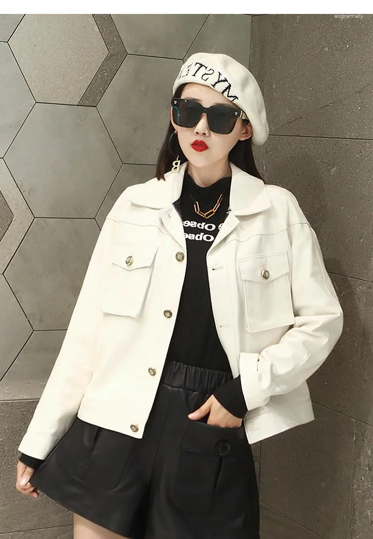 Women's Leather 2023 Genuine Jacket Women Casaul Spring Real Sheepskin Coat Fashion Korean Clothing Veste Cuir Femme