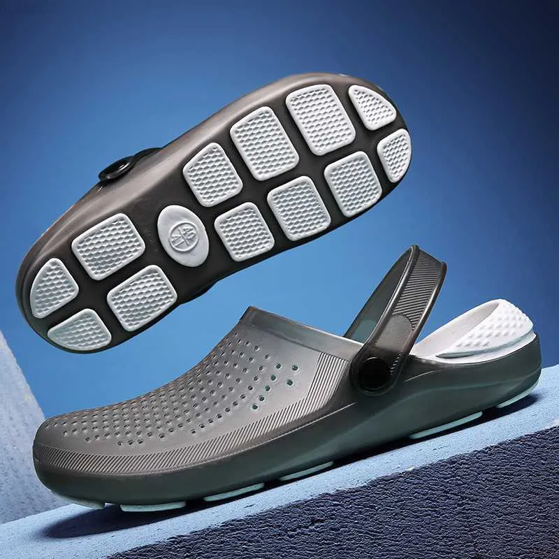 Slippers Men's Slippers Home Clogs Quick-Drying Outdoor Beach Male Sandals Water Slippers Flats Anti-Slip Men Aqua Shoes Free Shippping L230719