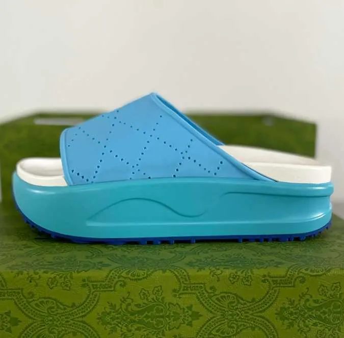 Tasarımcı Platform Sandal Kadın Erkekler Kauçuk Deri Slide Sandal Elbise Ayakkabı Sandal Plaj Terlikleri Lüks Yaz Platformu Slidethick Alt Alt Boşluk No354