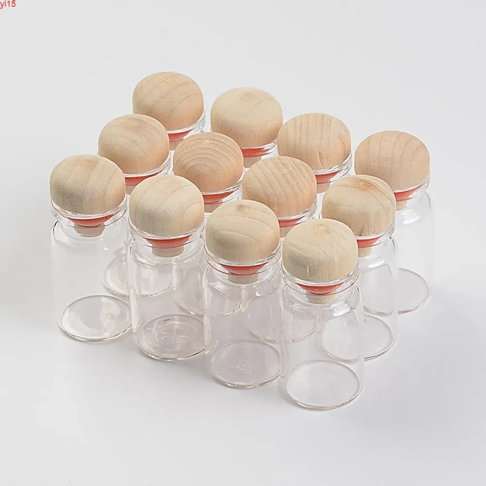 7ml Clear Glass Vials With Wood Cap Stopper Gift Bottles Jars Vials Decoration Craft Wedding Gift Diy1