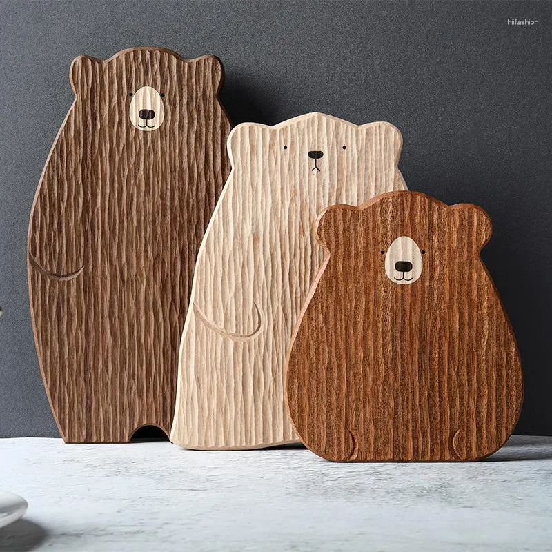 Пластины Lovey Bear Family Family Walnut Art Tray Party Platter и хлебные фрукты, подают деревянная тарелка деревянная доска