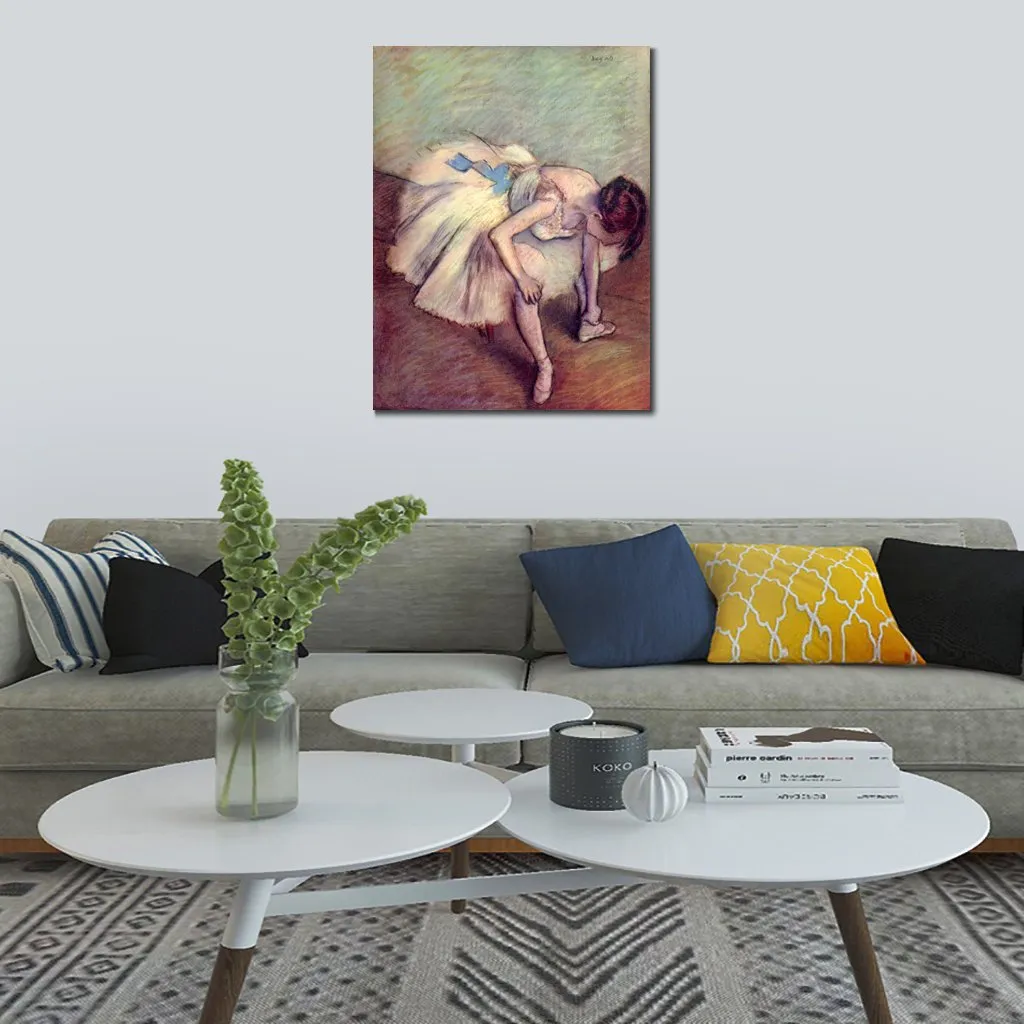 Beautiful Dancer Canvas Art Ballerino seduto Edgar Degas Pittura Opera d'arte Handmade Hotel Room Decor