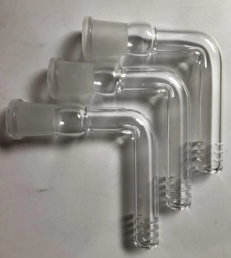 Glass Downstem Smoking Pipe 14mm Female 90 Degree Down Stem with 6 Cuts for Beaker Water Pipes Accessories