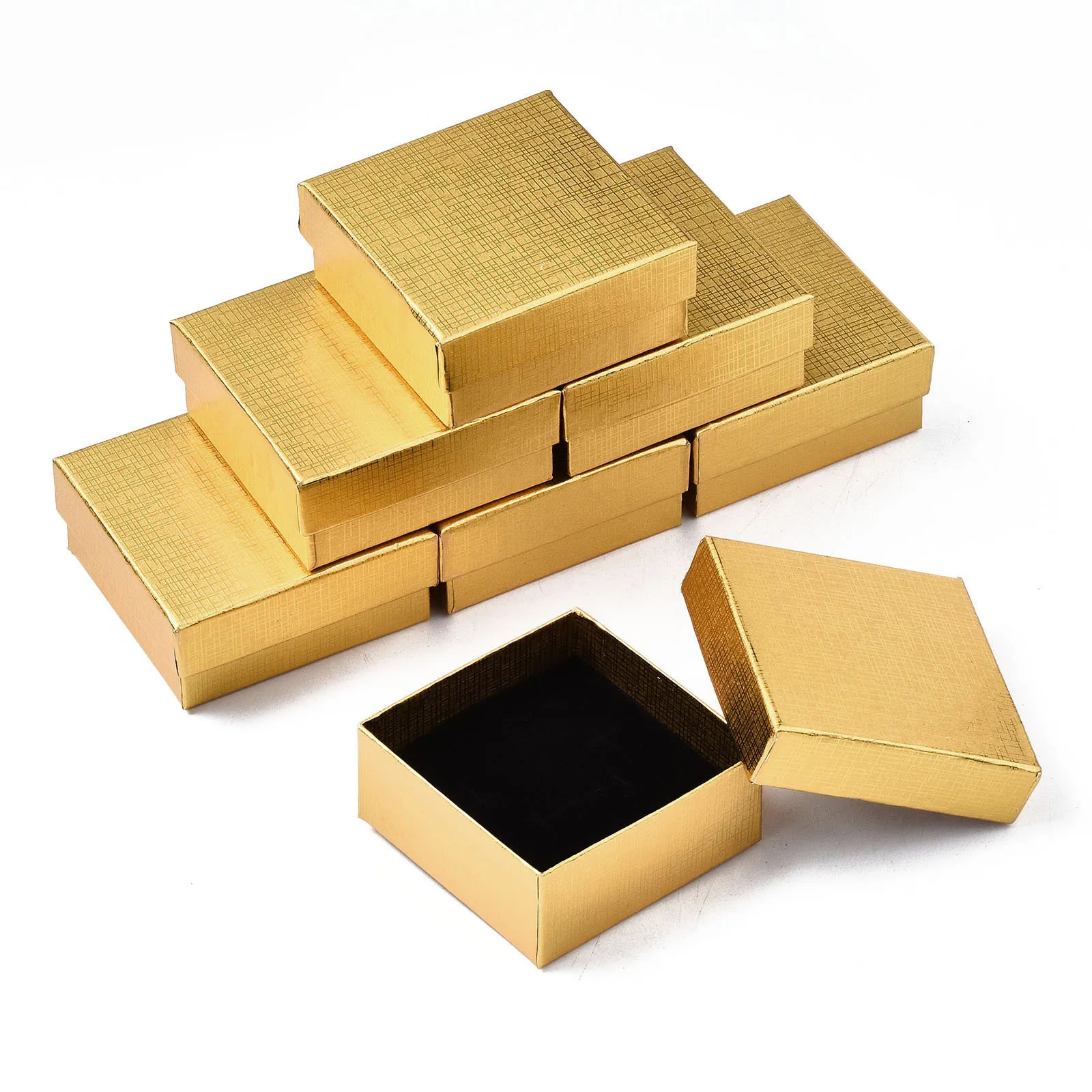 Jewelry Boxes 12Pcs Cardboard Jewelry Boxes Ring Earring Necklace Gift Box Jewelry Display Packaging Organizer Storage Container 7.4x7.4x3.2cm 230718