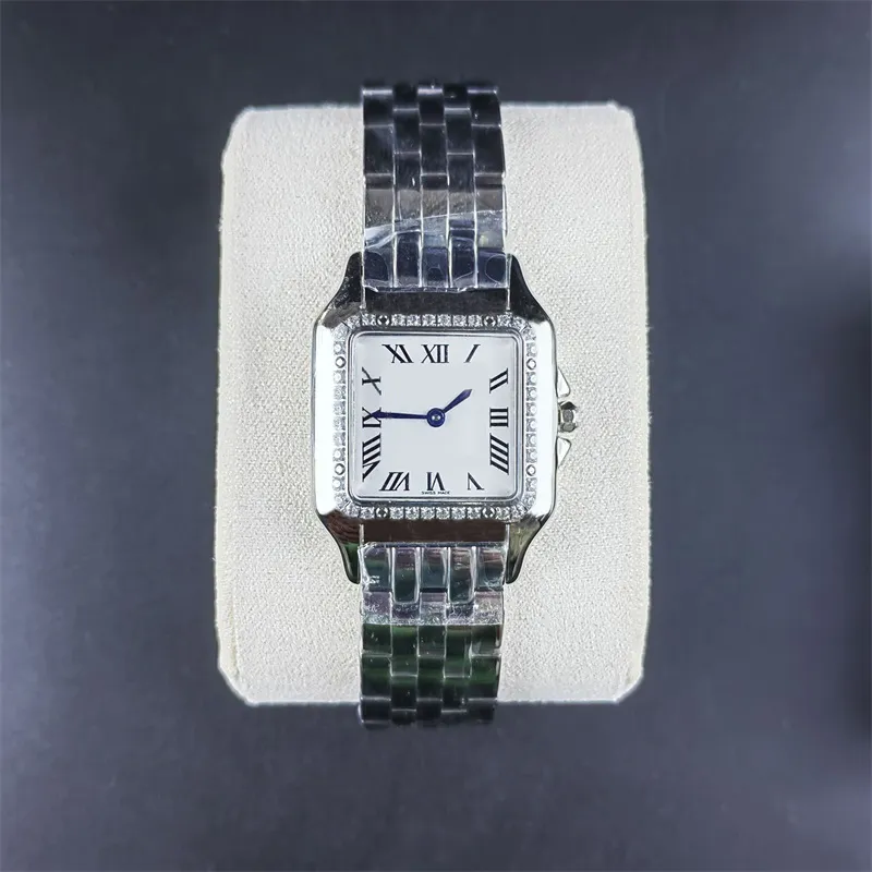 Orologio da donna montre de luxe panthere quadrato di lusso firmato blu ago casual formale Orologio. Il movimento al quarzo guarda la lunetta ghiacciata durevole dh013 Q2