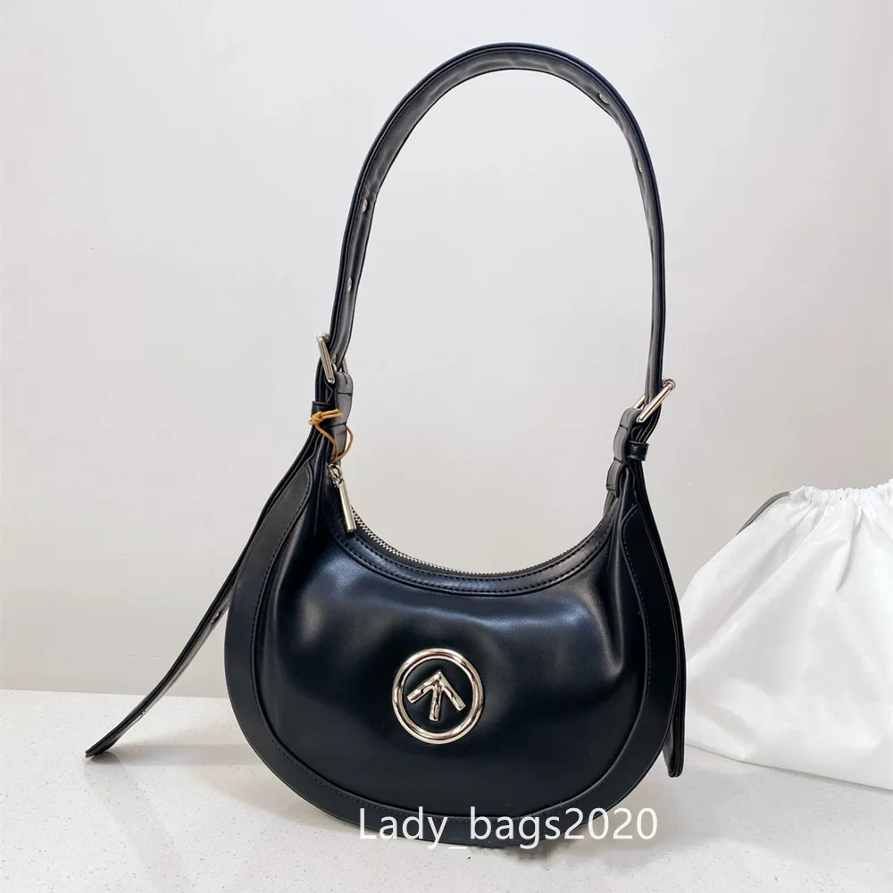 GROTTO Shoulder Bag Arrow Bag Blackstone Purse Pillow Bucket Axillary Totes Handbag Personality Half Moon Crescent Crossbody Underarm Fashion Crossbody Bags