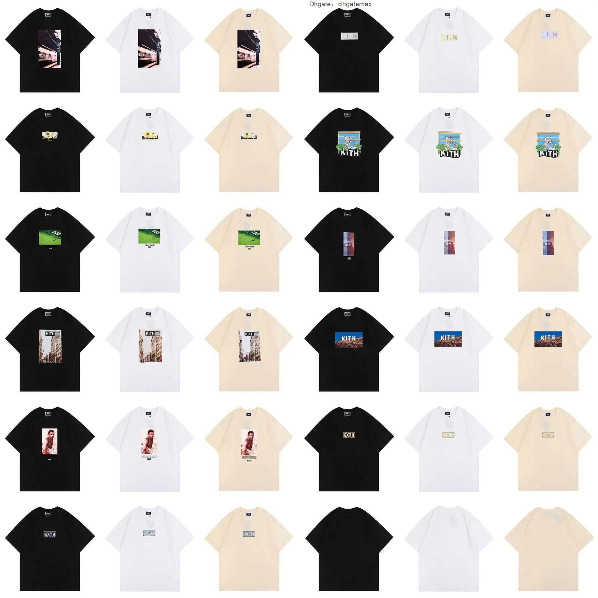 Herren-T-Shirts. Neues KITH Store Limited Nischen-Beauty-Trend-bedrucktes Kurzarm-T-Shirt aus reiner Baumwolle mit doppeltem Garn für Männer und Frauen