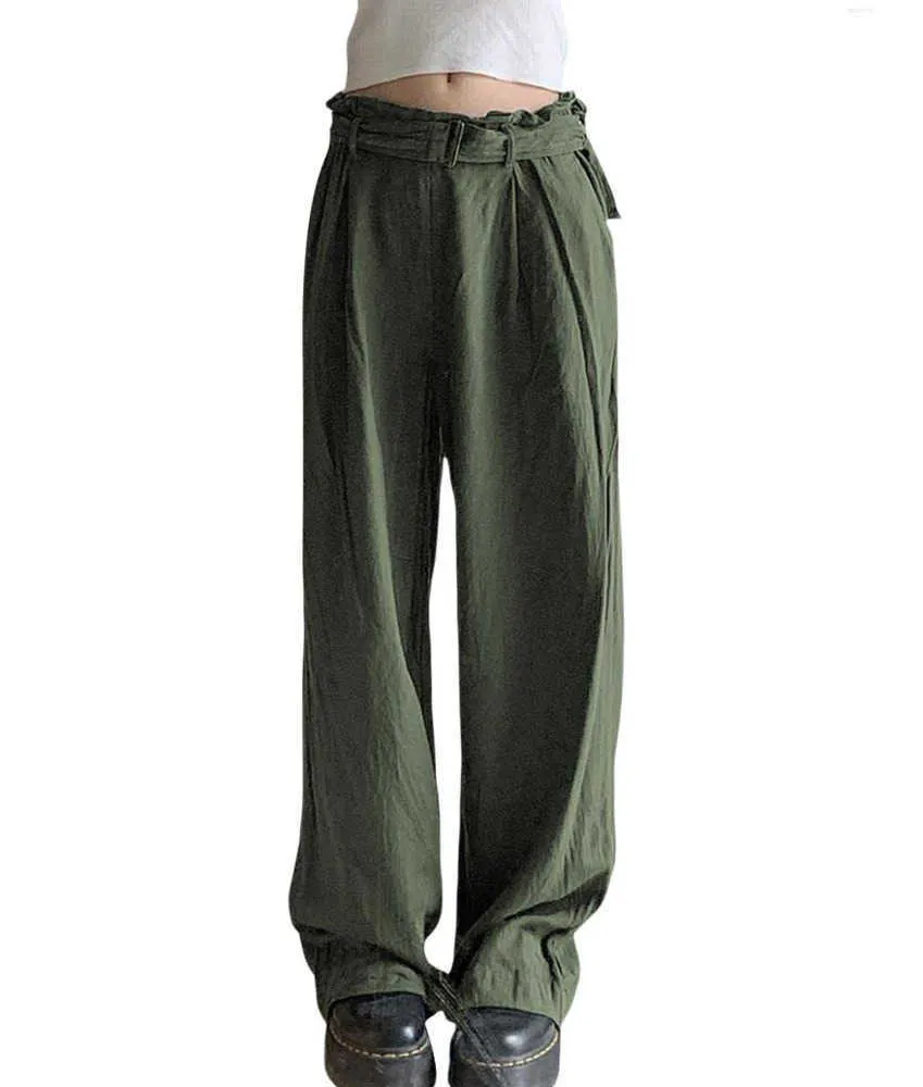 Kvinnor Pants Women s Camo Cargo med justerbar dragsko med snygg höft för avslappnad streetwear