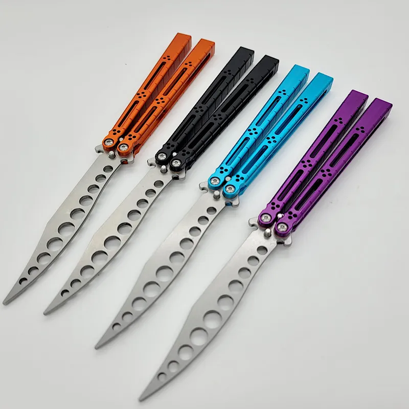 Theone Basilisk Balisong Butterfly Trainer Trainer Nóż One Channel 7075 Aluminium Hanldle System tulei