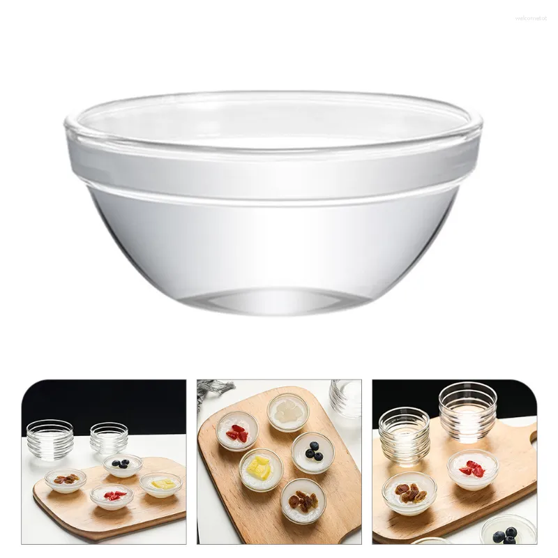 Dinnerware Sets 10 Pcs Snack Plate Small Bowls Clear Glass Pudding Stackable Dessert Serving Cups