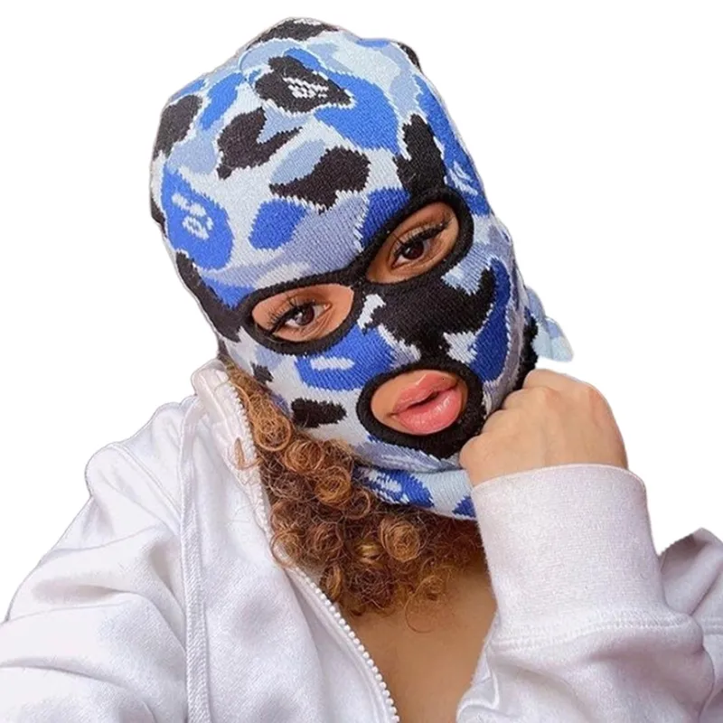 Moda máscaras faciais pescoço gaiter moda balaclava 2/3 buraco máscara de esqui máscara tática rosto cheio camuflagem chapéu de inverno máscara de festa presentes especiais para adulto 230719