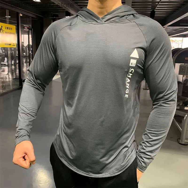 Hoodies voor heren Sweatshirts Fitnesshoodies voor heren Trainingspak Capuchon Sneldrogende ademende capuchon Buitensporten Tops met capuchon Heren Hardlopen Gym training Jassen T230719