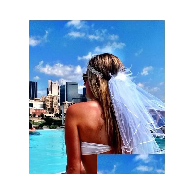 Bridal Veils Bikini Veil dwa elementy nakrycie głowy i booty panieńsko -imprezowy zestaw zapropowy