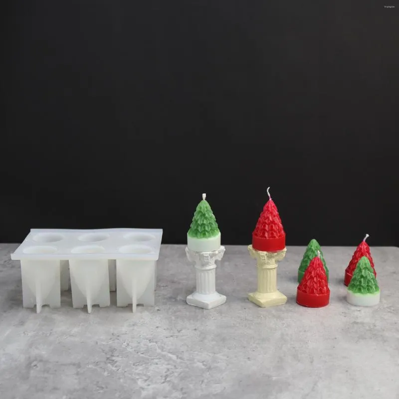 Moldes de cozimento 3d molde de silicone de grau alimentício Árvore de Natal Vela Ferramentas de decoração de bolo Bandeja de gelo de chocolate Suprimentos para fazer